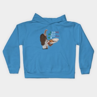 I love Pizza Design Kids Hoodie